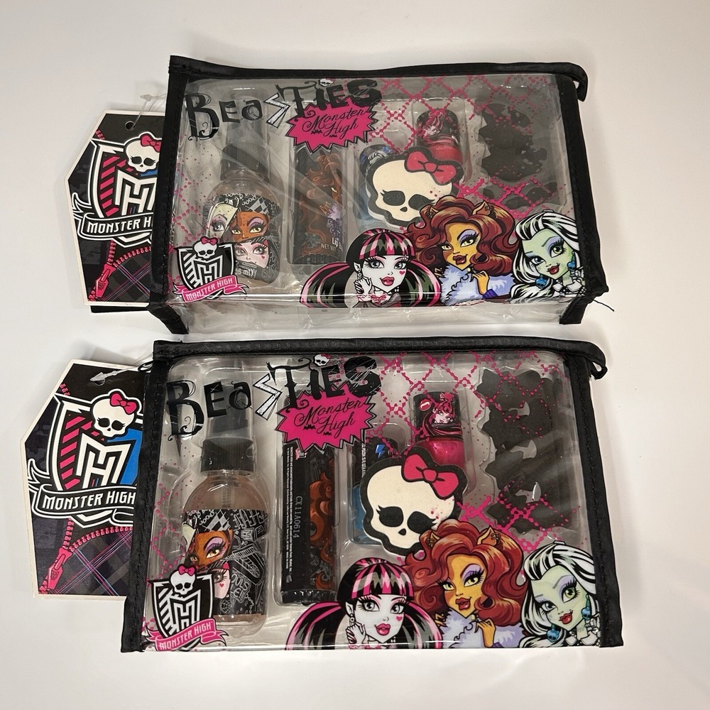 Monster High Beasties Set Of 2 New Cosmetic Pack Balm Body Mist & Nail Polish